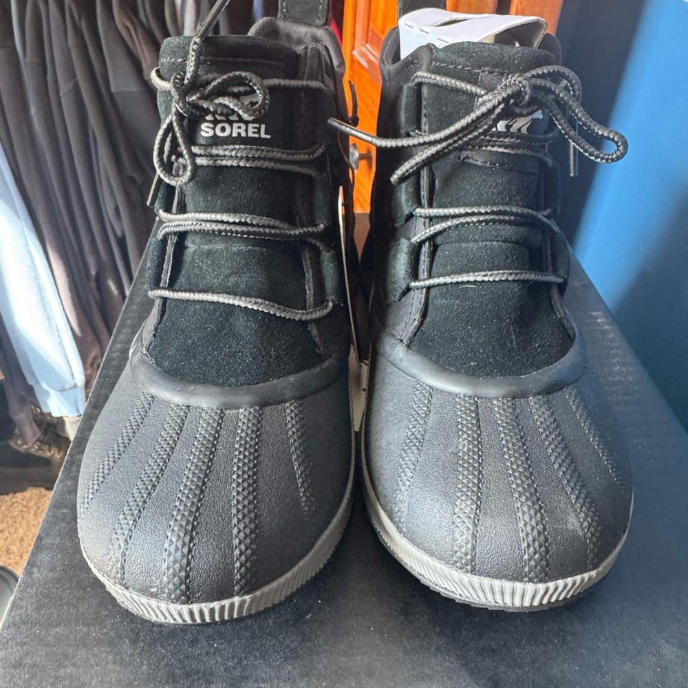 Sorel Black Waterproof Lace-Up Boots